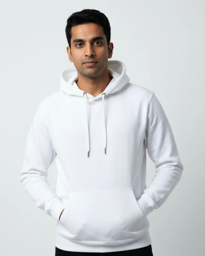 Plain White Classic Hoodie | For Man And Woman - Avaiya Store